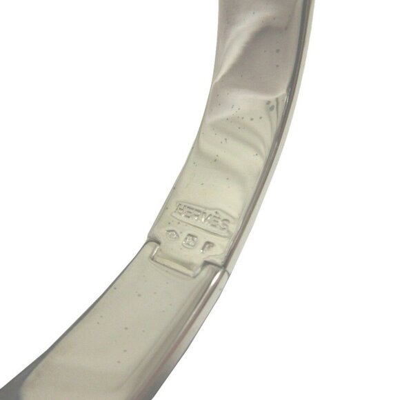HERMES Orange Silver Bangle Bracelet - Picture 4 of 5